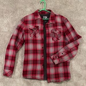 Fox racing fleece lined flannel size L.